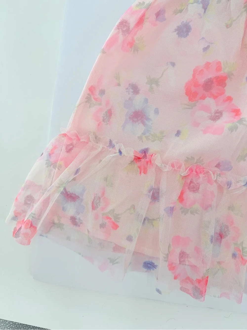 GAP Day Dress in Off-White/Pink/Multi-Coloured, airy tulle dress size XS 4-5